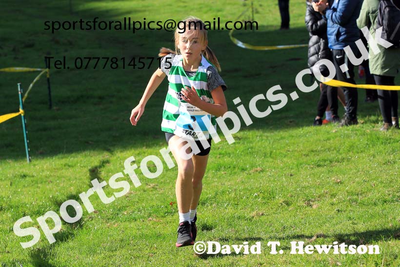 Girls under-13s, 2022 NECAA Cross Country Relays, Thornley Hall Farm, Peterlee, County Durham, October 15th. Photo: David T. Hewitson/Sports for All Pics